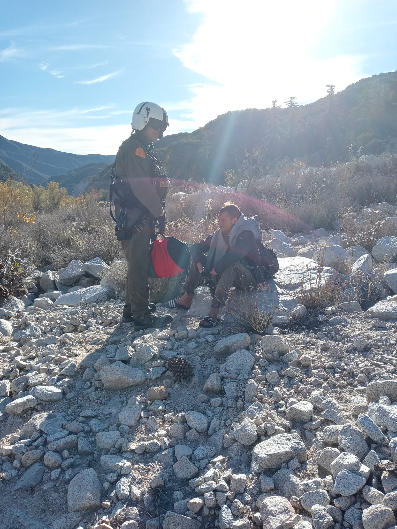 helicopter rescue for Eric the stranded hiker.