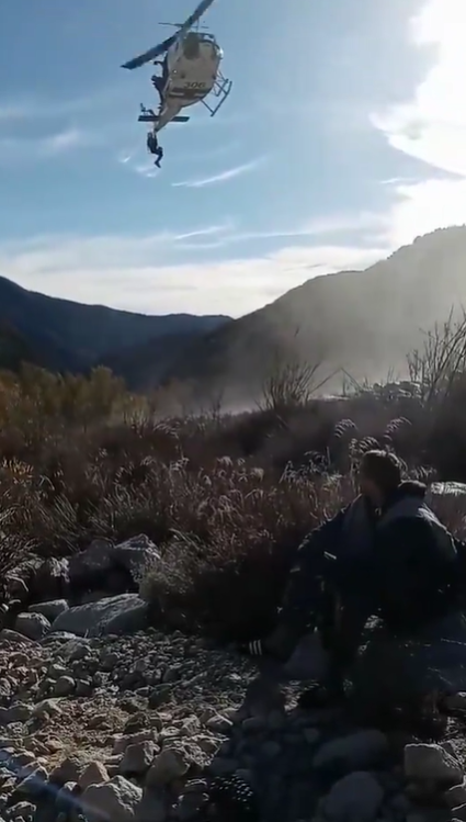 helicopter rescue for Eric the stranded hiker.