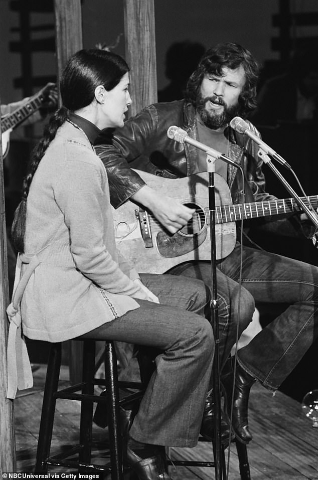 Rita Coolidge and Kristofferson pictured in a special titled Mac Davis: I Believe In Music in November of 1973